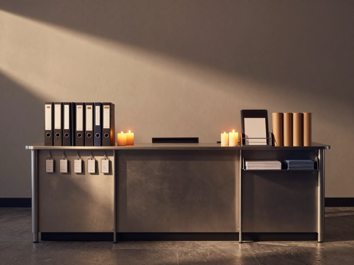 Symmetrical Office Floor Plan Rack at Dawn in at an office reception desk in Cuauhtémoc