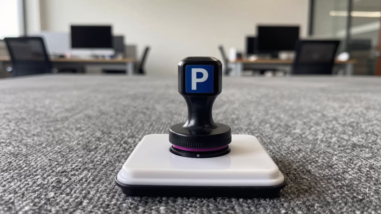 Symmetrical Parking Stamp Pad in Lalitpur Office in inside a coworking floor in Lalitpur