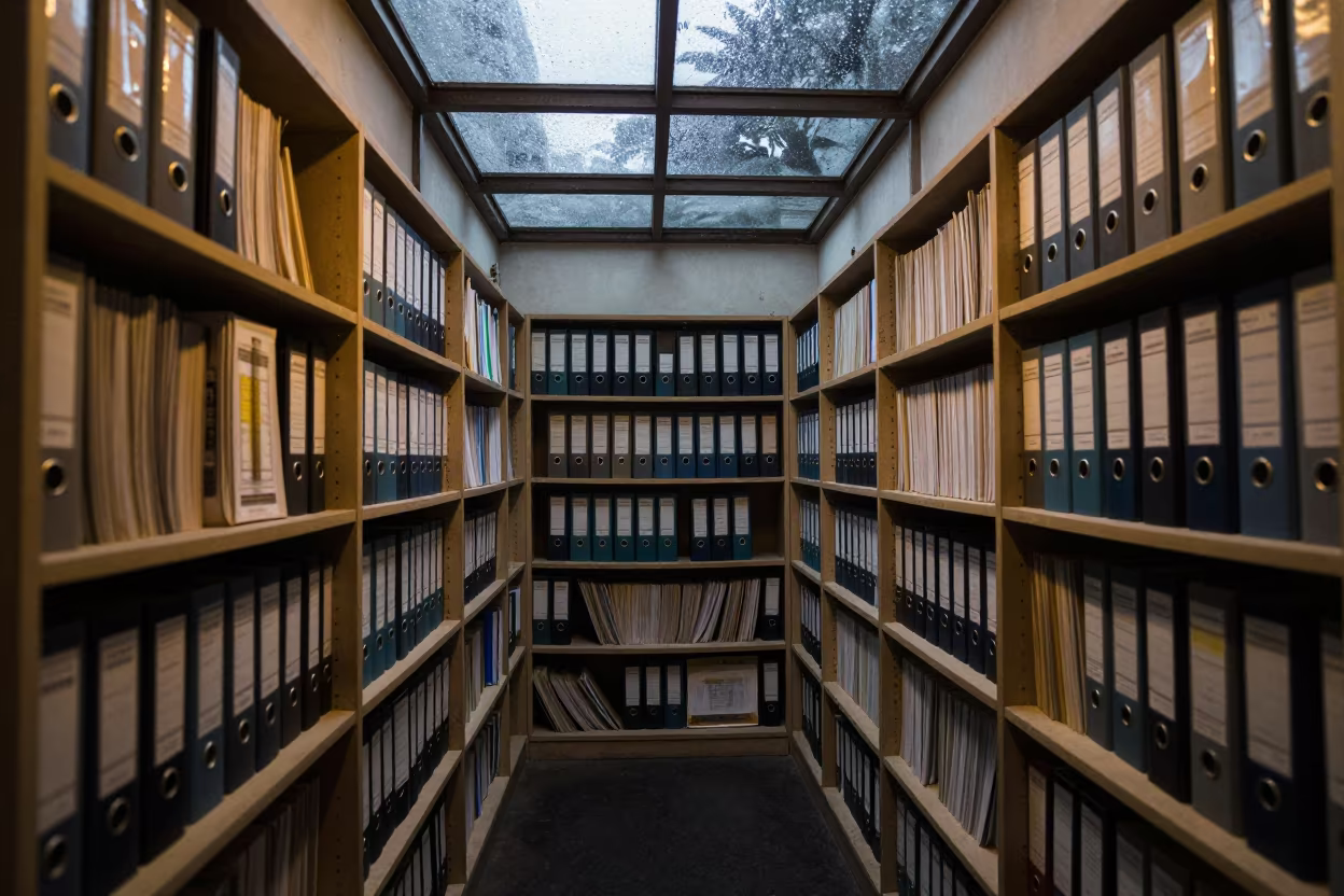 Symmetrical Report Shelf Night Skylight Solapur in inside a skylit passageway in Solapur