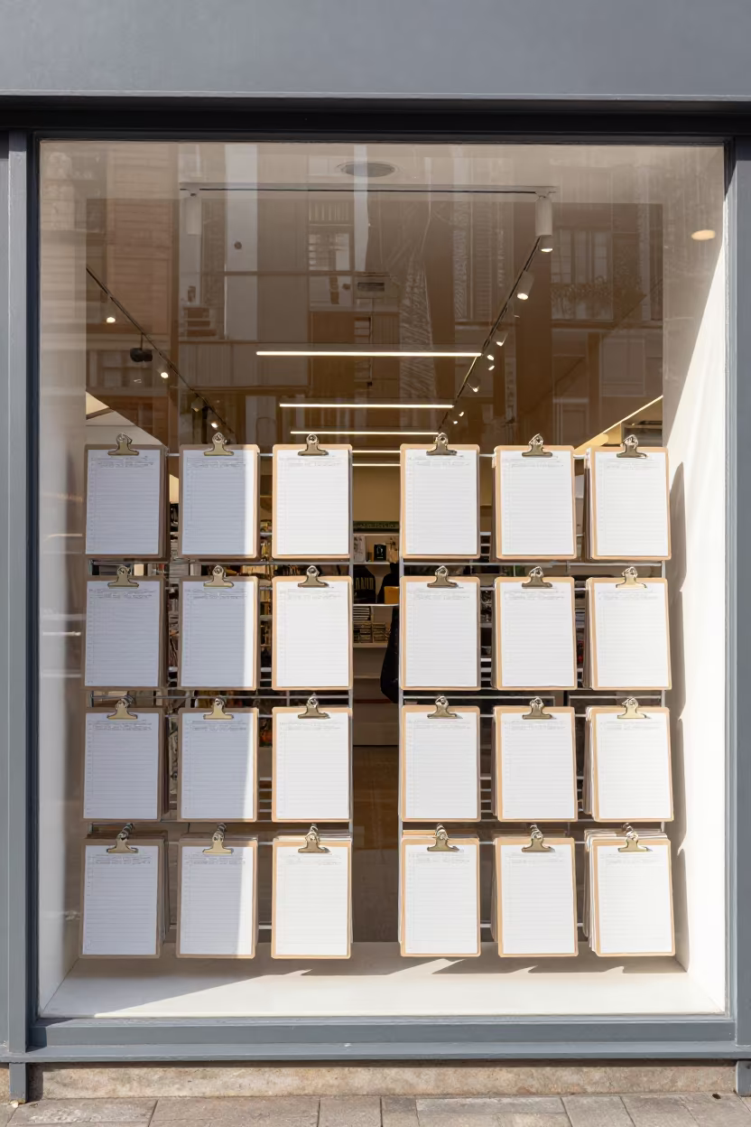 Symmetrical Retail Display Rack in Leeds Store in inside a storefront display zone in Leeds