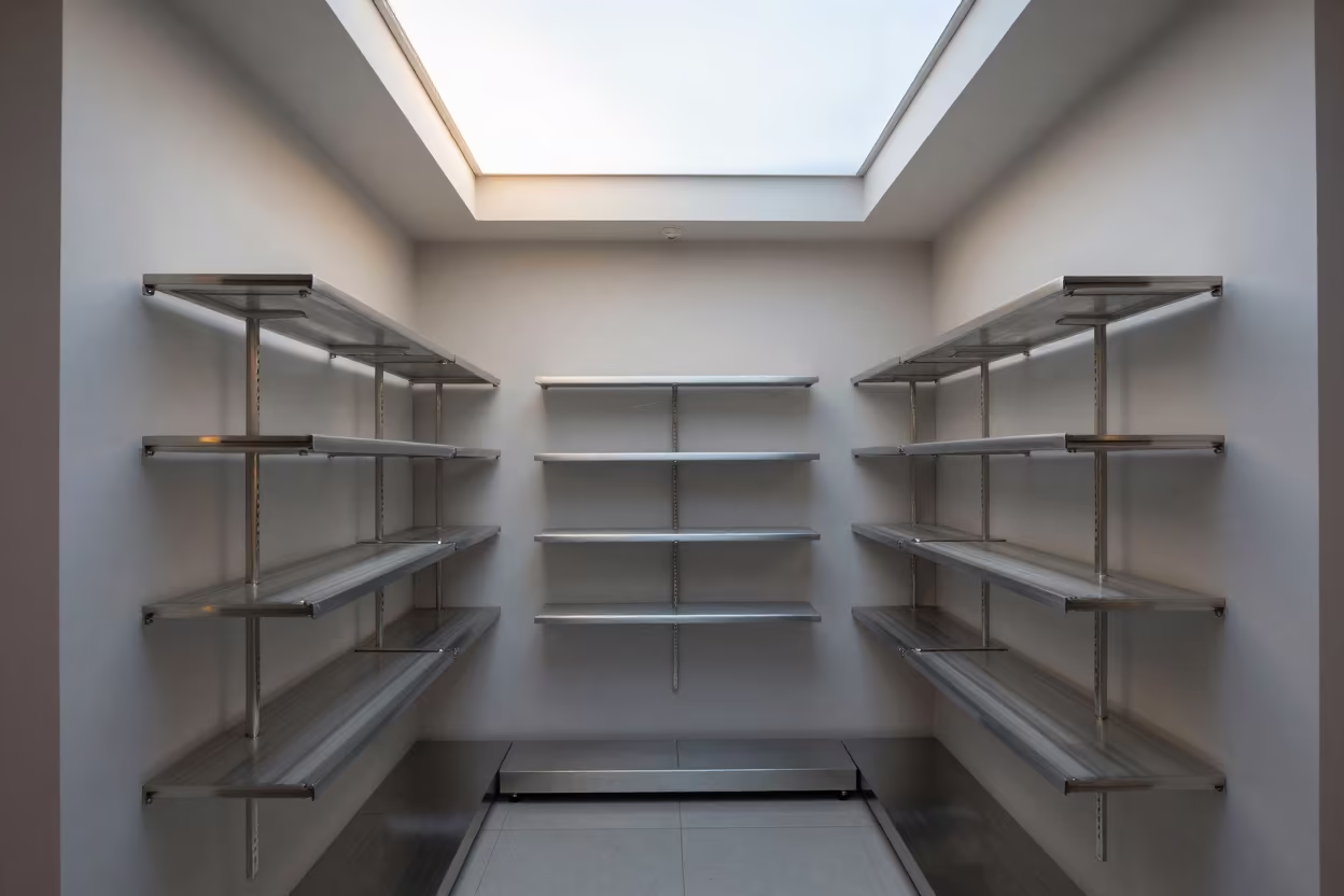 Symmetrical Retail Planogram Rack in Late Afternoon Light in along a front-of-store display run in Acapulco de Juárez
