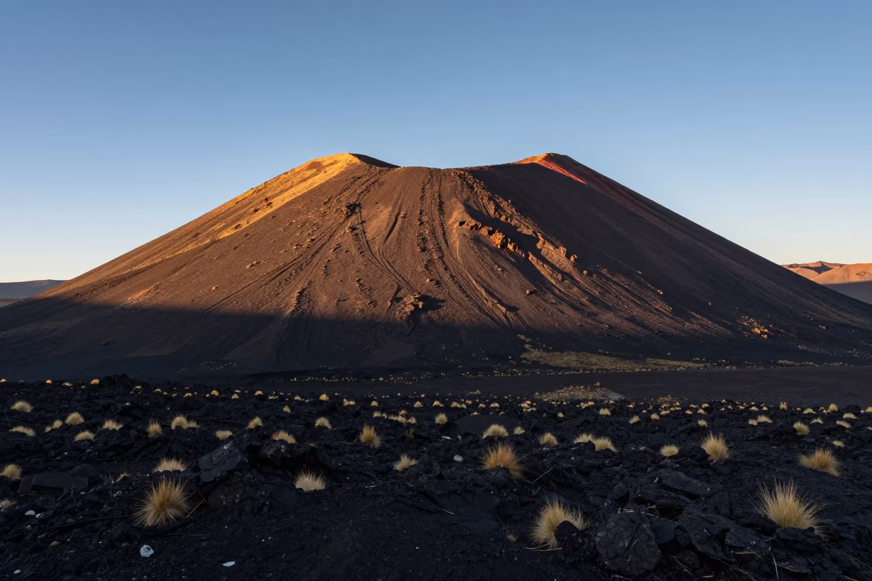 Symmetrical Volcanic Cone at Dawn in Bolivia in in Bolivia