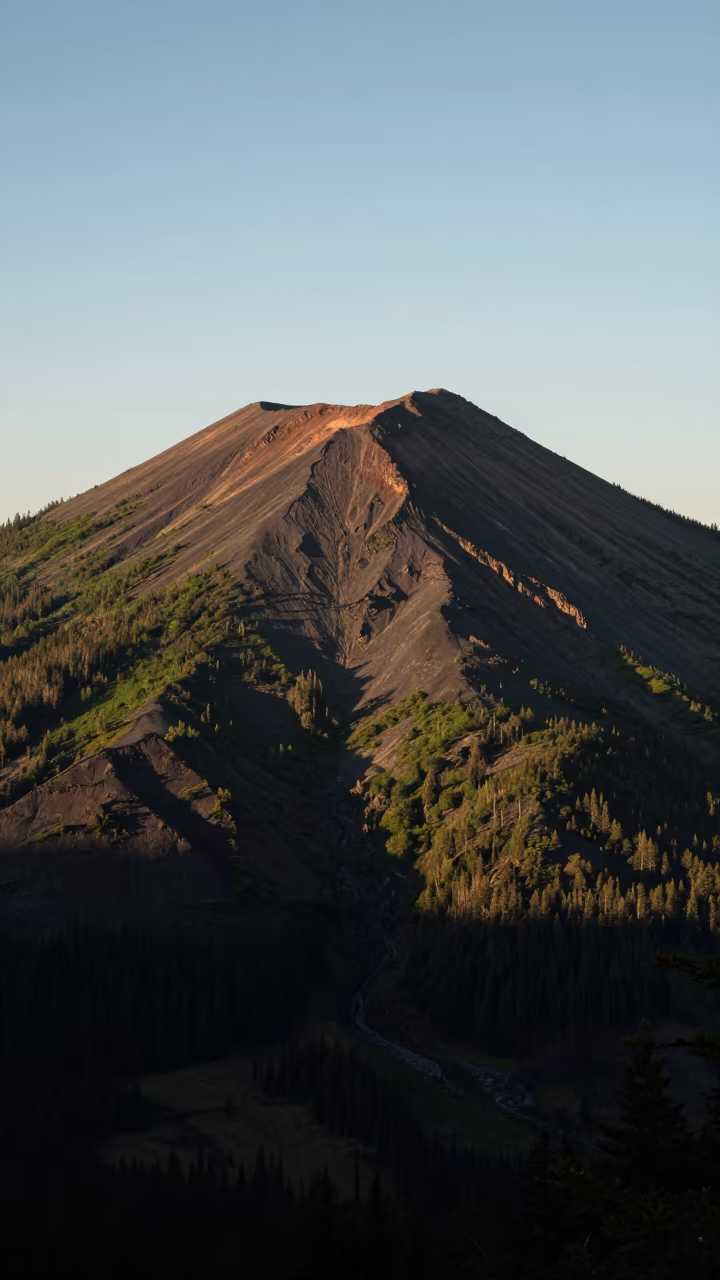 Symmetrical Volcanic Cone at Dawn in British Columbia in in British Columbia