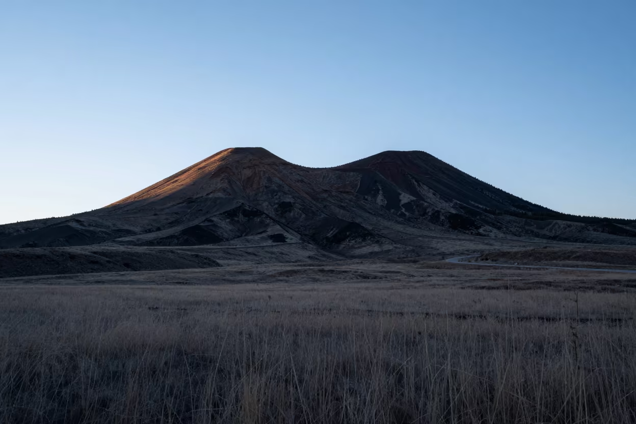 Symmetrical Volcanic Cone Silhouette at Colorado Dawn in in Colorado