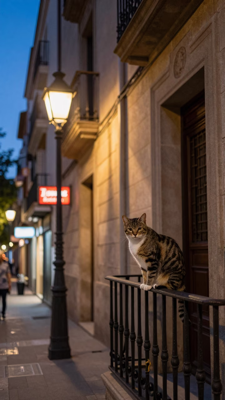 Tabby Cat in Barcelona in in Barcelona, Spain