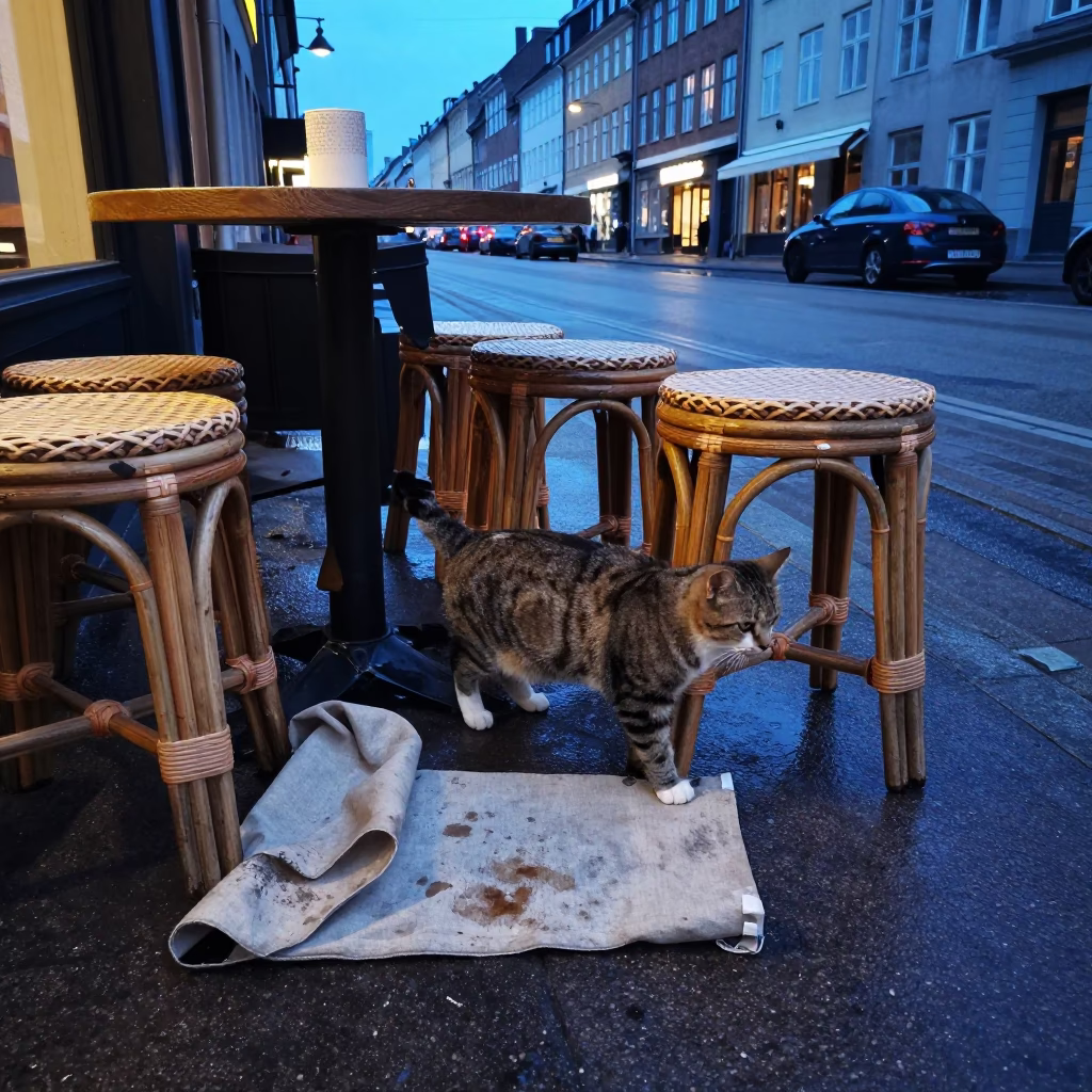Tabby Cat in Copenhagen in in Copenhagen, Denmark
