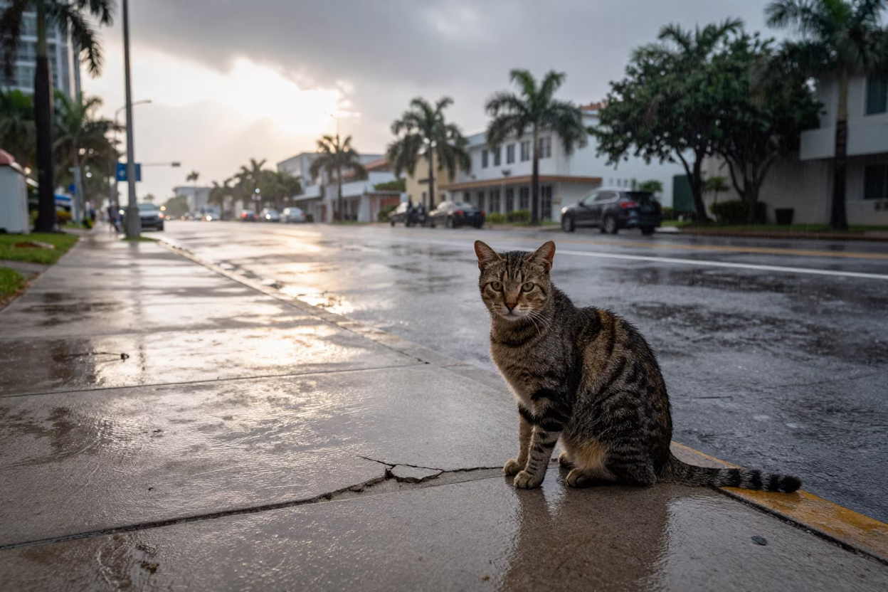 Tabby Cat in Miami in in Miami, Florida, United States
