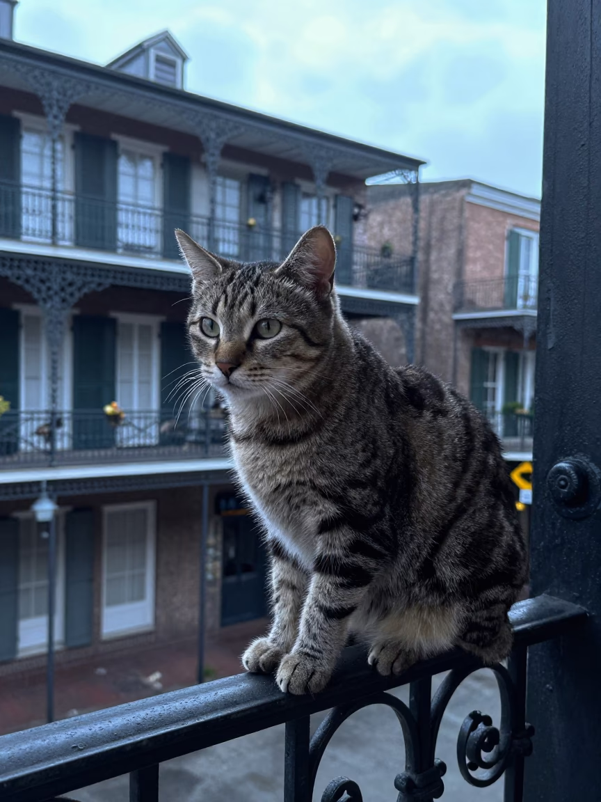 Tabby Cat in New Orleans in in New Orleans, Louisiana, United States