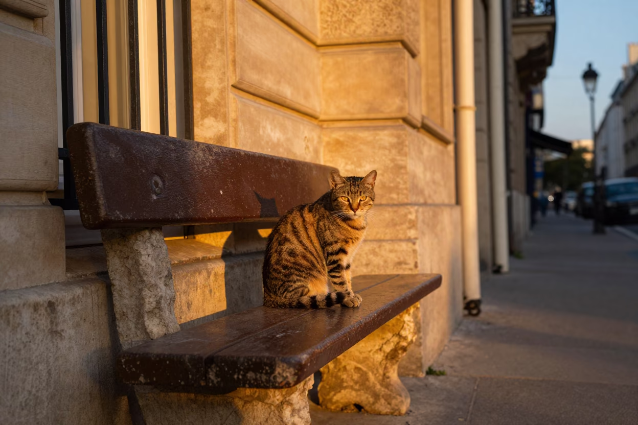 Tabby Cat in Paris in in Paris, France