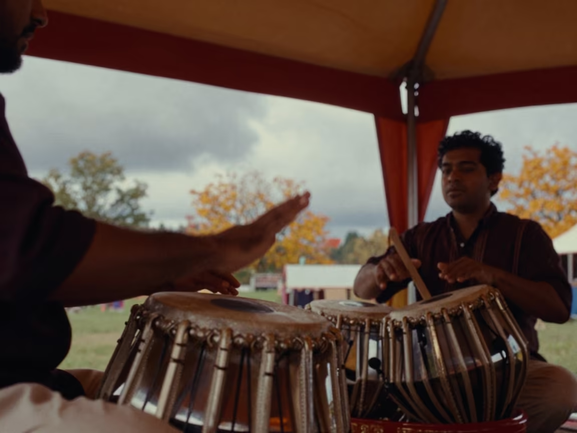 Tabla Player Fingers Under Circus Tent in under a circus tent in Mississauga