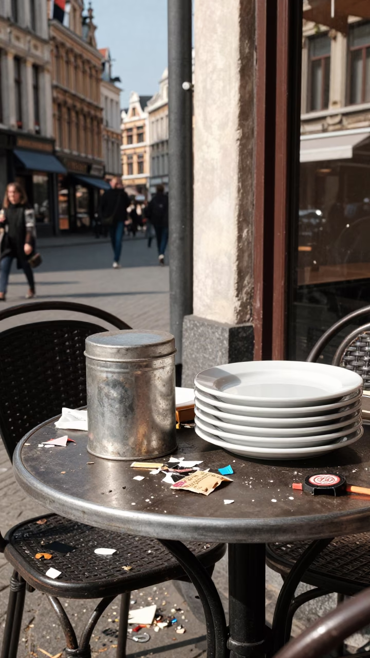 Table Debris in Brussels in in Brussels, Belgium