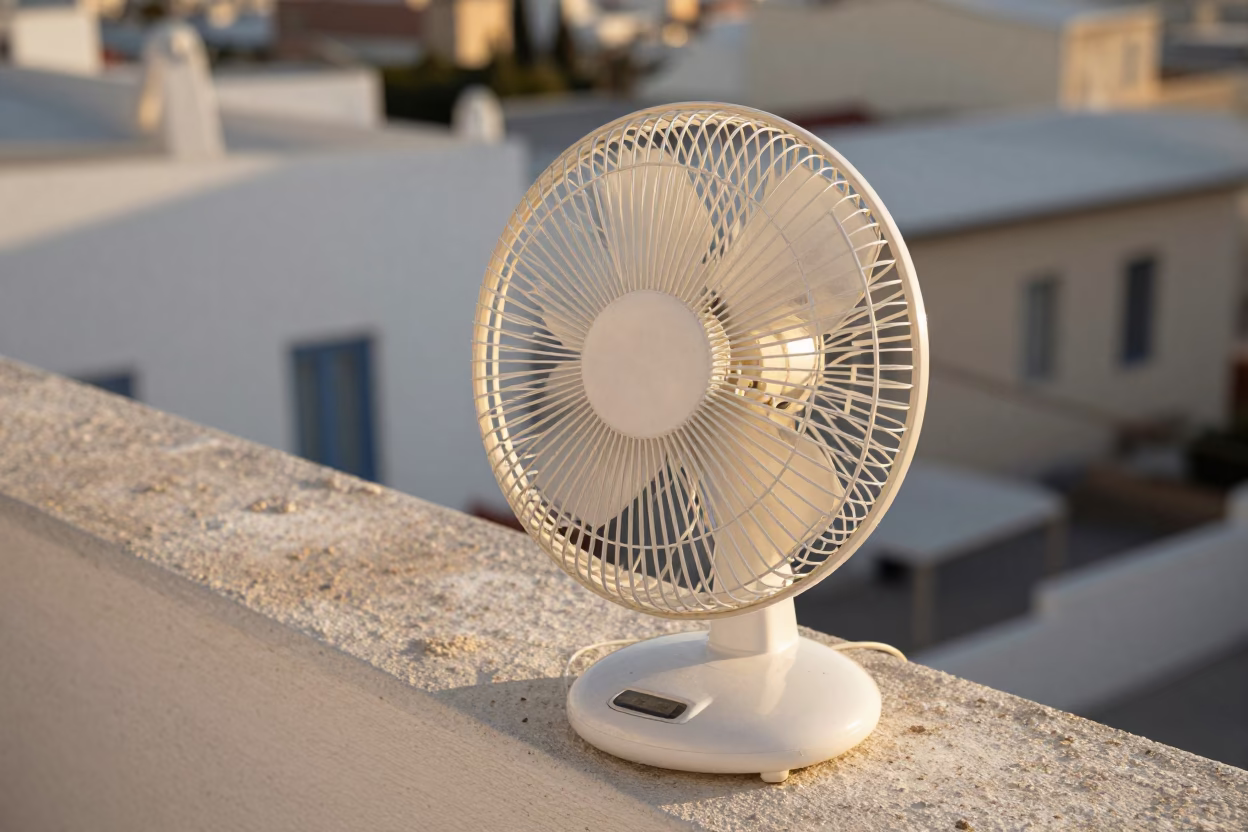 Table Fan in Athens in in Athens, Greece