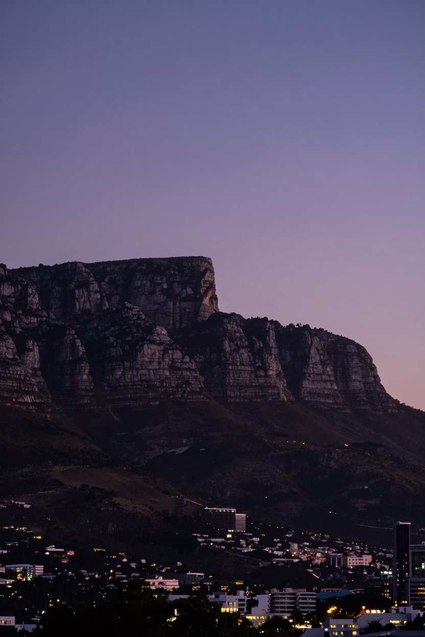 Table Mountain And Signal Hill in Cape Town in in Cape Town, South Africa
