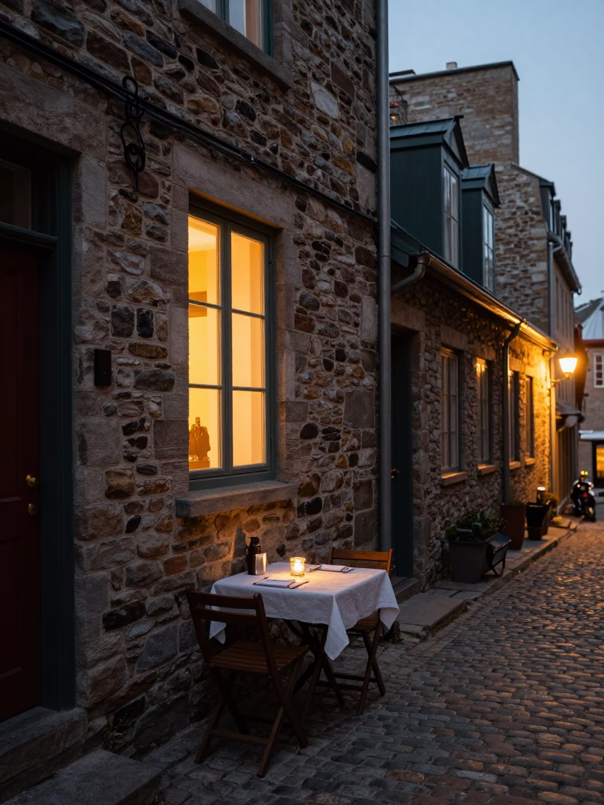Table Scene in Quebec City in in Quebec City, Quebec, Canada