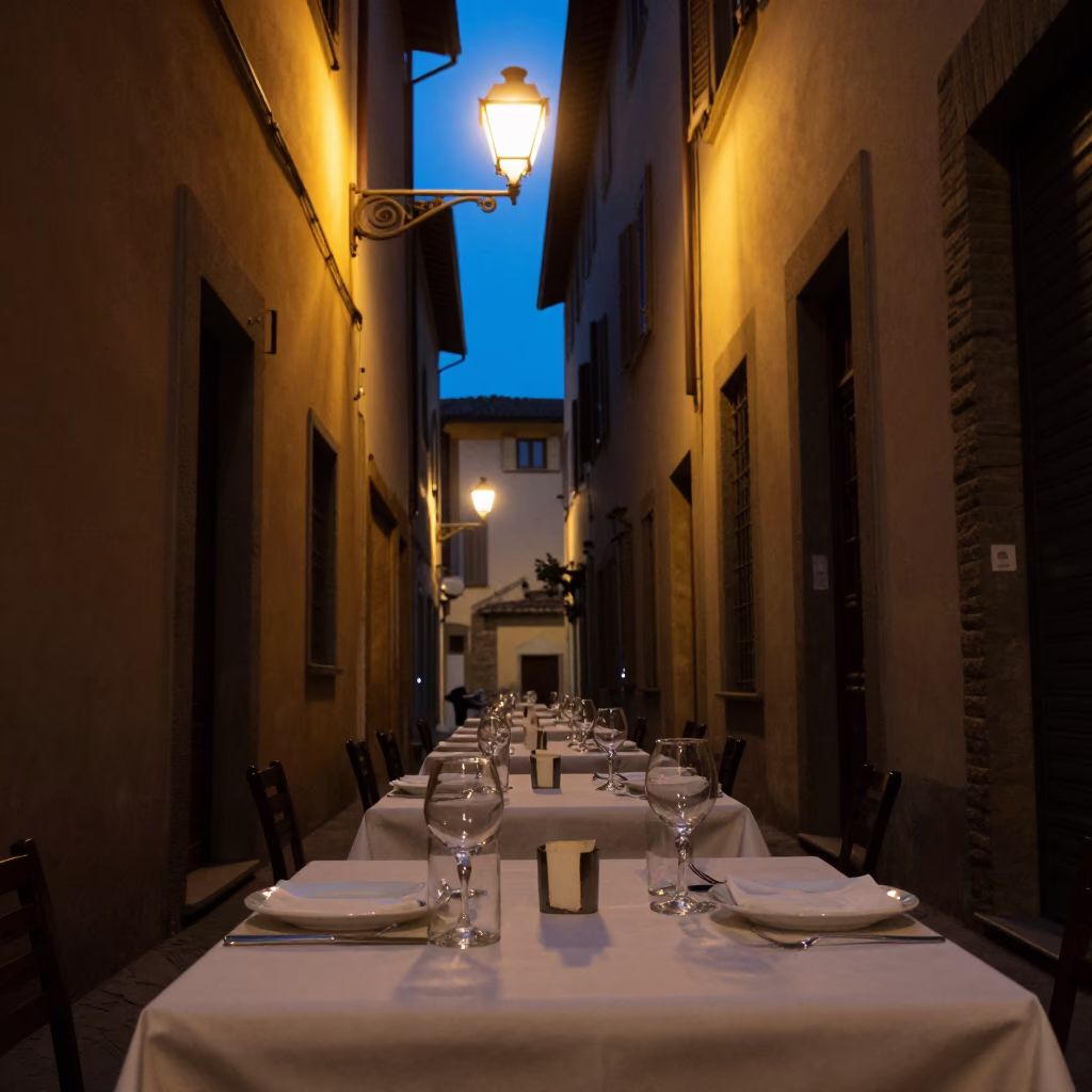 Table Setting in Florence in in Florence, Italy