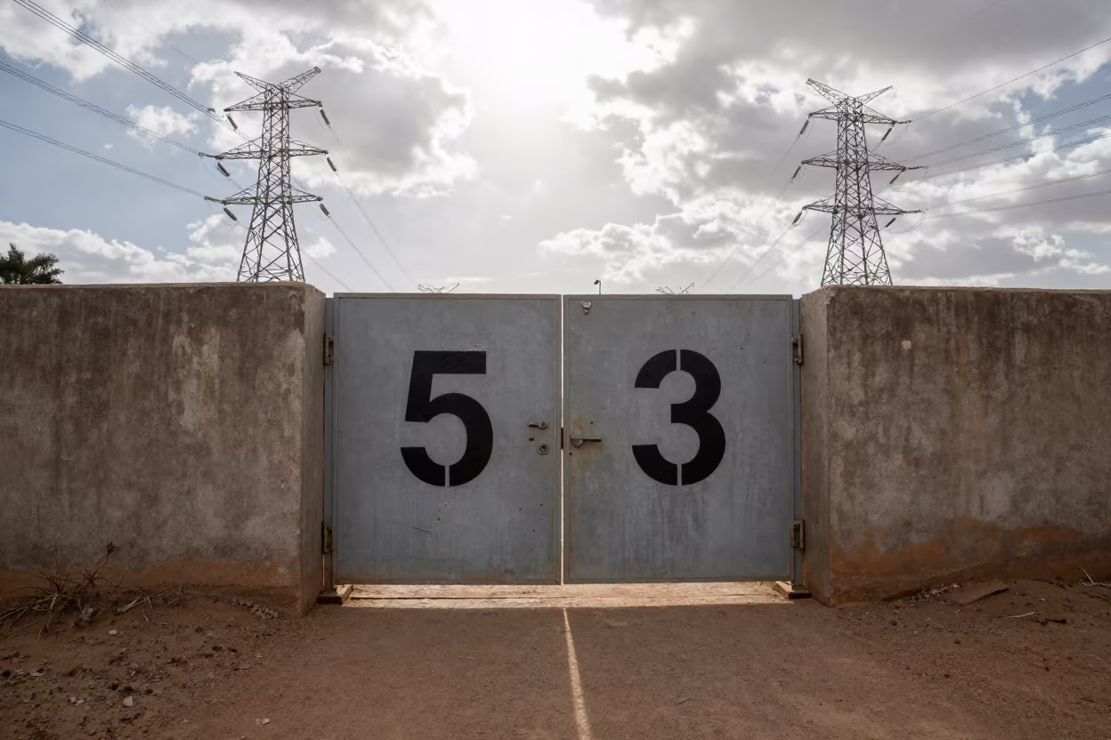 Tagged Service Tunnel Door Under Niamey Towers in beneath transmission towers in Niamey