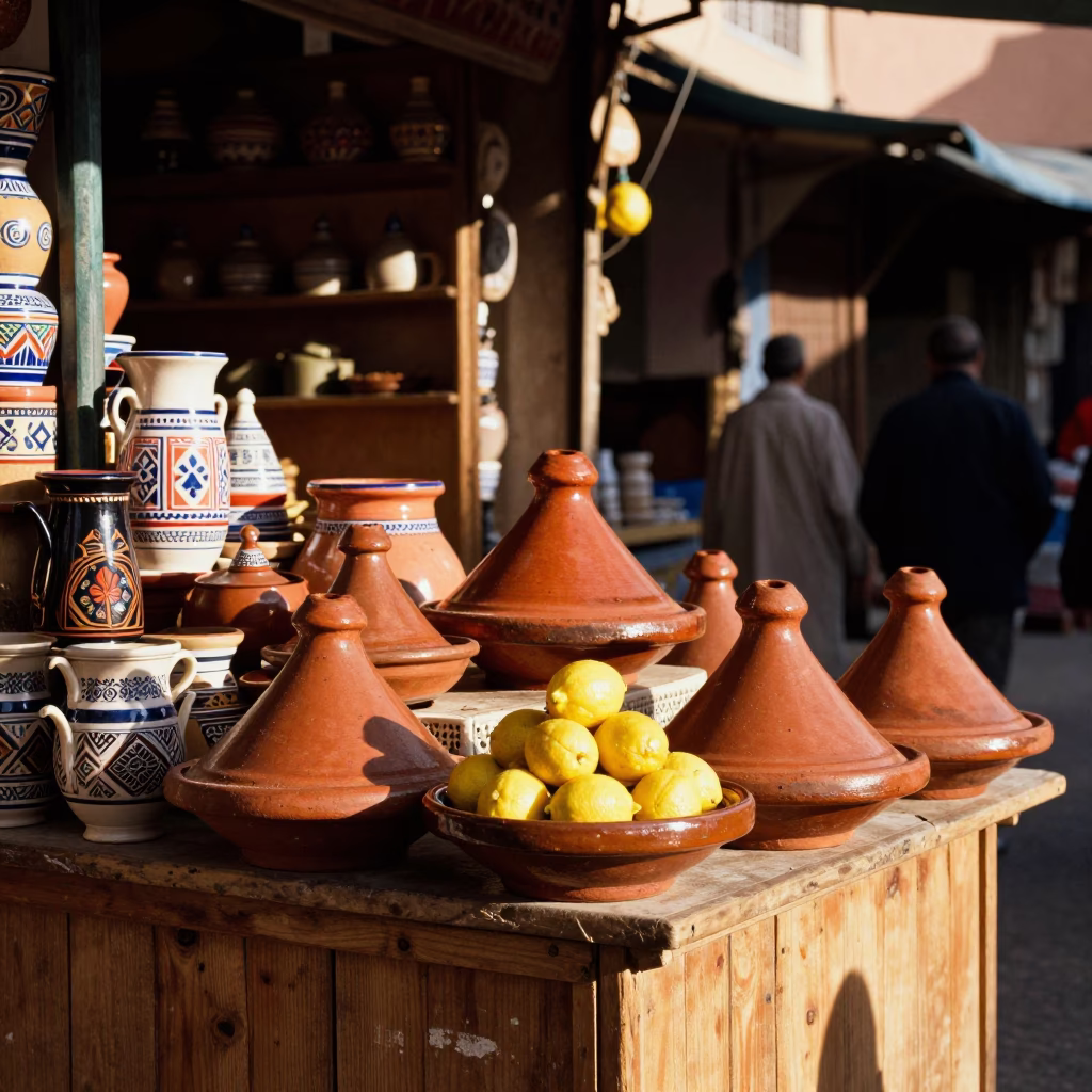 Tagine in Marrakech at The Early Afternoon Light in in Marrakech, Morocco