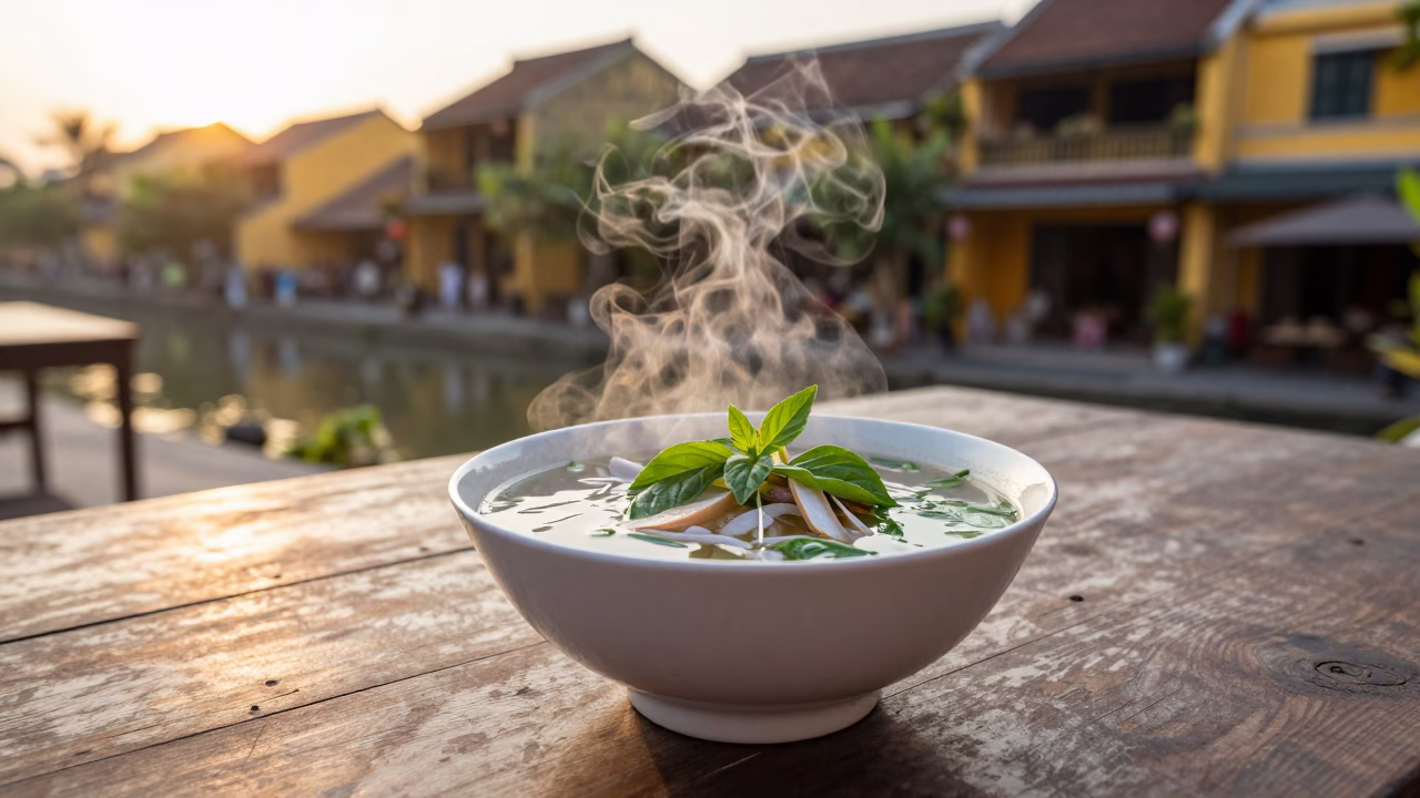 Tai Bowl just after sunrise in Hoi An in in Hoi An, Vietnam