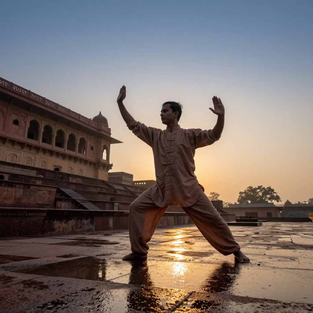 Tai Chi Sunrise Practice in Surat India in in Surat