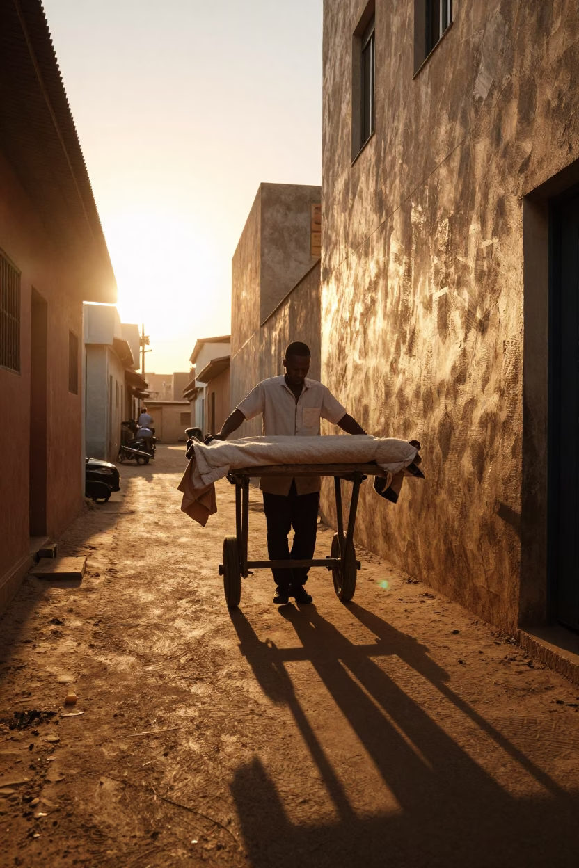 Tailor at Golden Hour in Dakar in in Dakar, Senegal