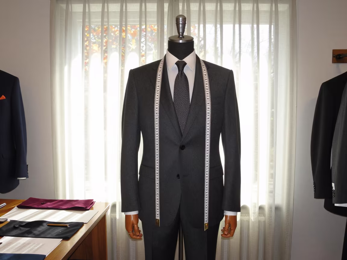 Tailor Measures Charcoal Suit Under Norwich Runway Lights in under runway rehearsal lights in Norwich