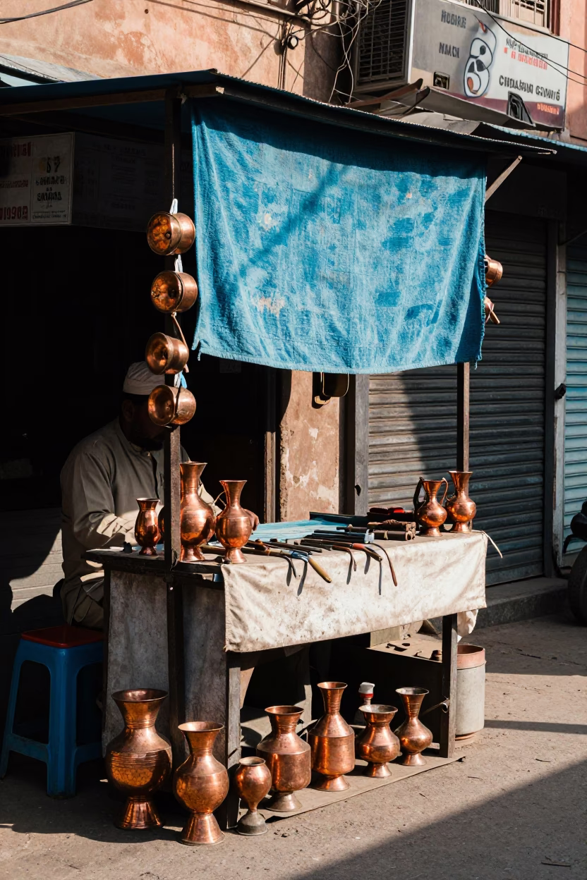 Tailor's Stall in Delhi in in Delhi, India