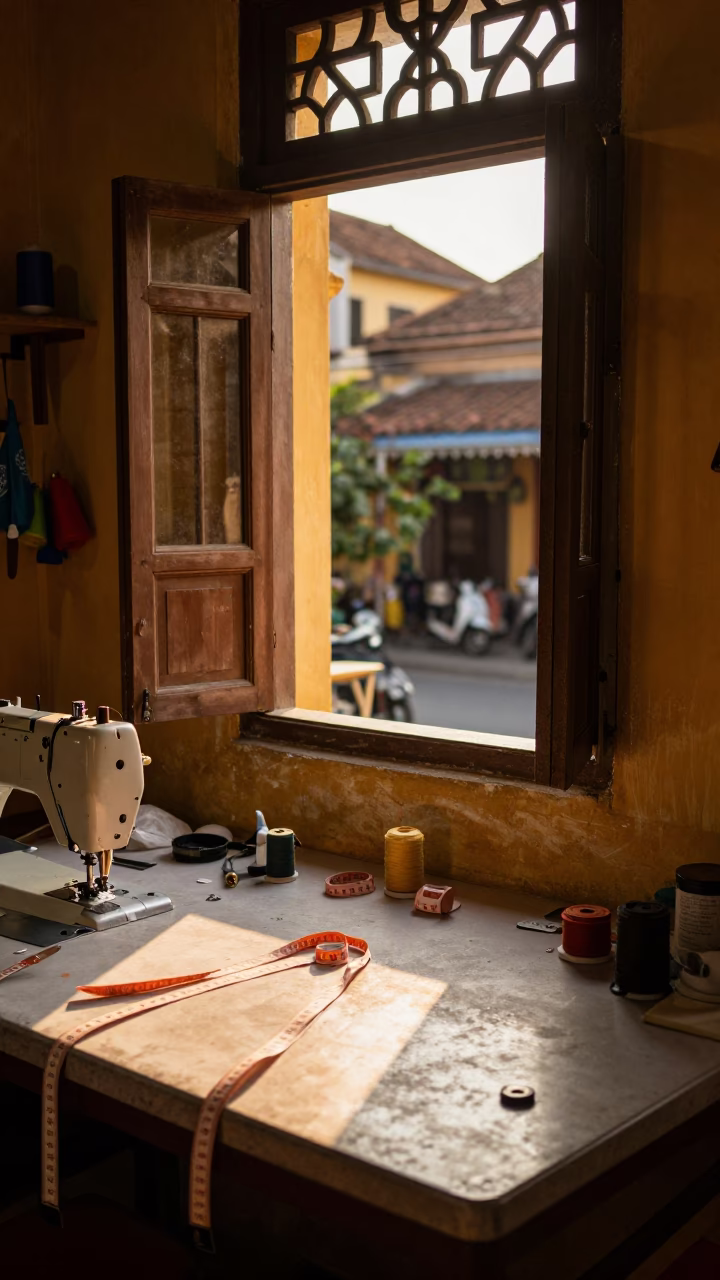 Tailor's Workbench in Hoi An in in Hoi An, Vietnam