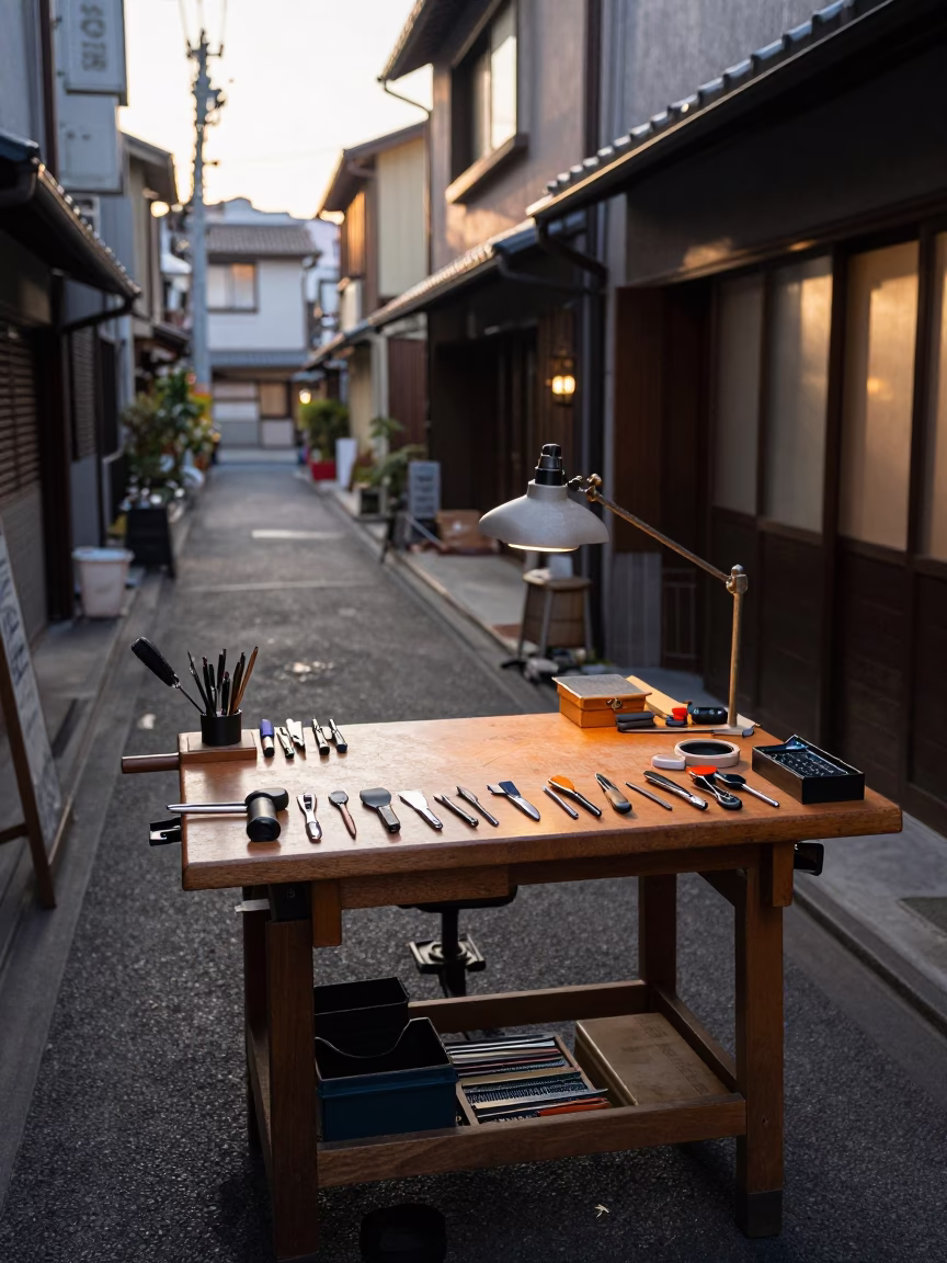 Tailor's Workbench in Osaka in in Osaka, Japan