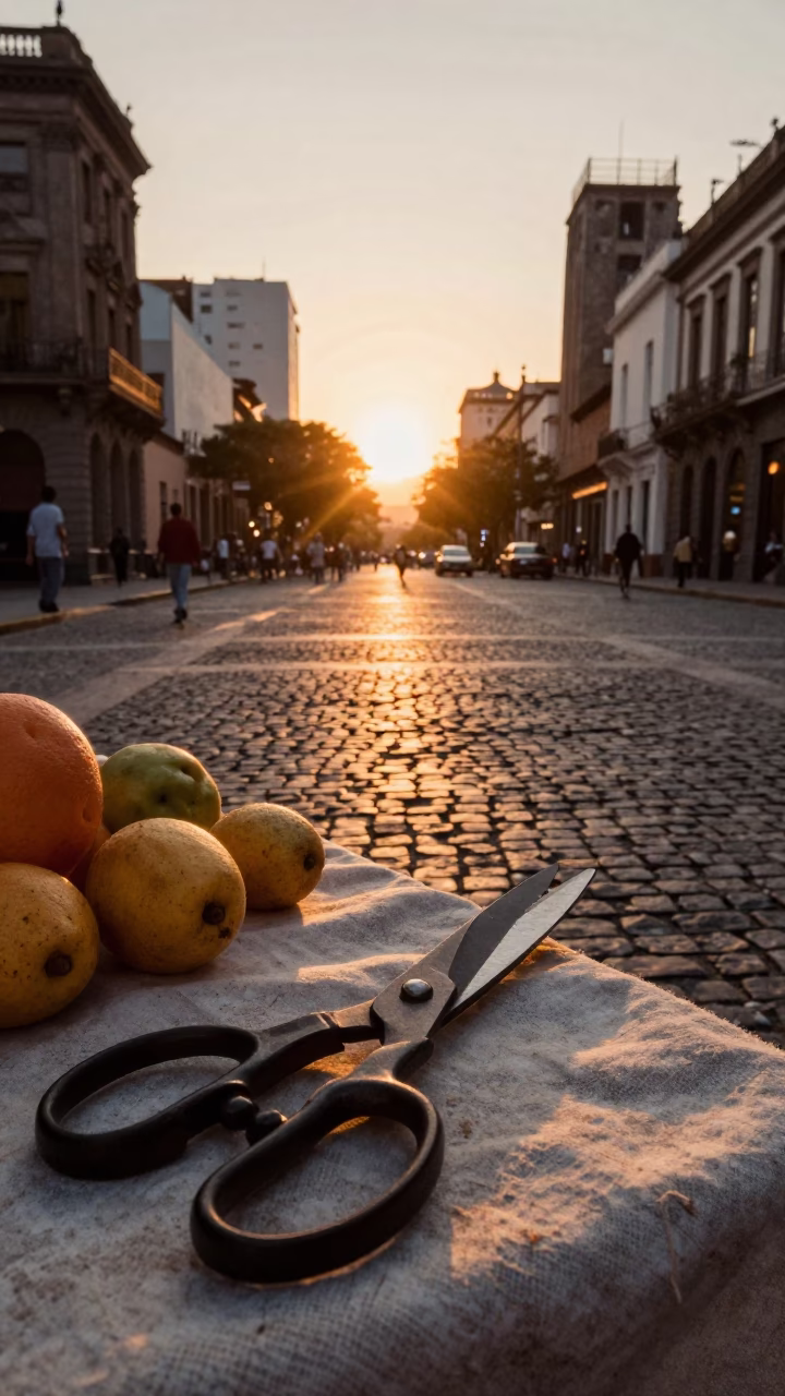 Tailor Shears in Buenos Aires at Sunset Light in in Buenos Aires, Argentina