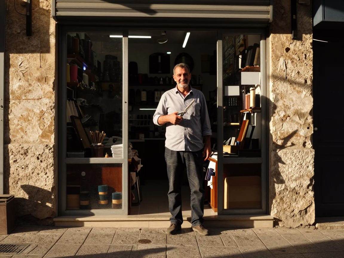 Tailor Shop in Beirut at Clear Late-afternoon Light in in Beirut, Lebanon