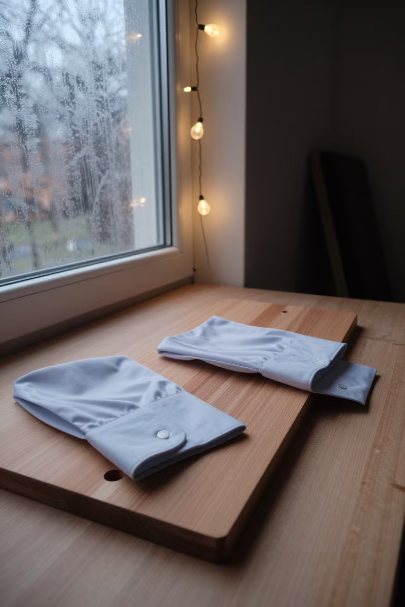 Tailor Sleeve Board Near Window in under runway rehearsal lights near Rosetta