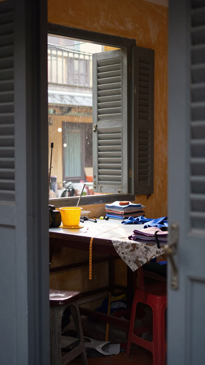 Tailor’s Workbench in Hoi An in in Hoi An, Vietnam