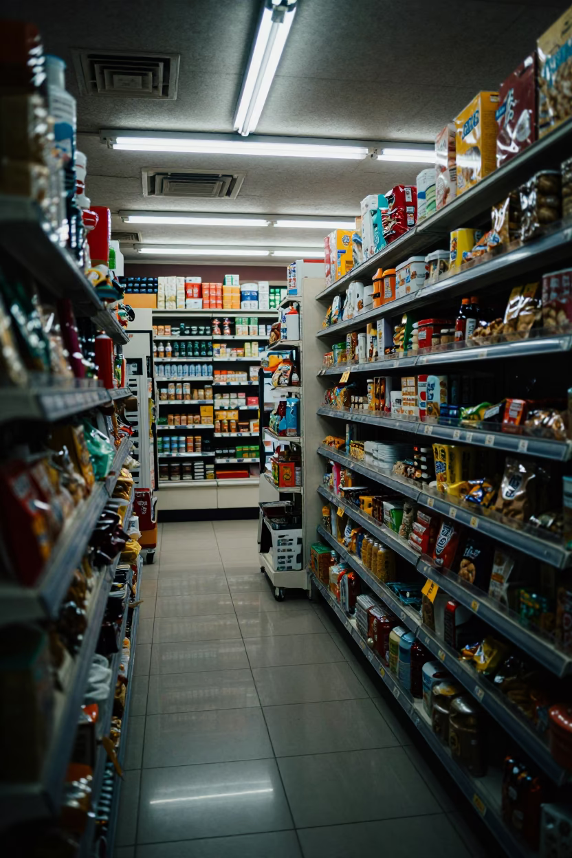Taipei Store Interior at Deep In The Night Light in in Taipei, Taiwan