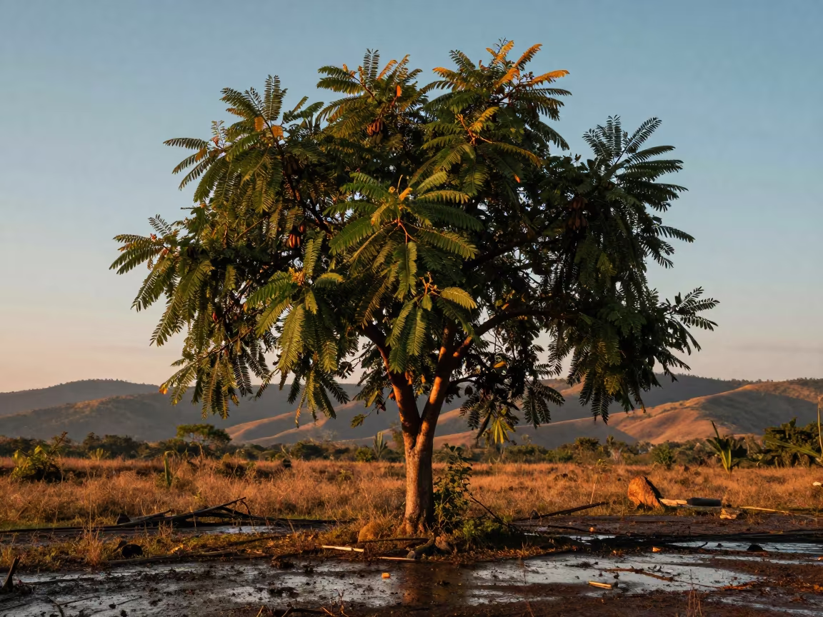 Tamarind Tree in Copper Light Before Dusk in near Baia Mare