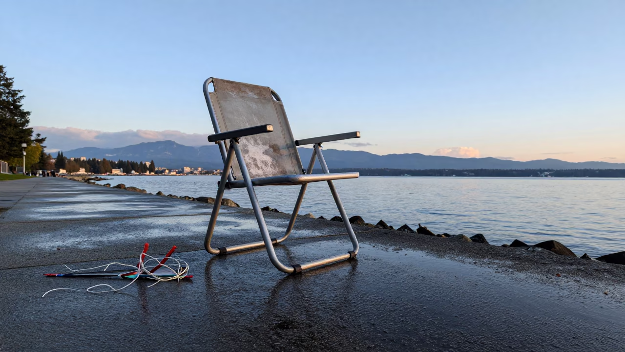 Tangled Kite in Vancouver in in Vancouver, British Columbia, Canada