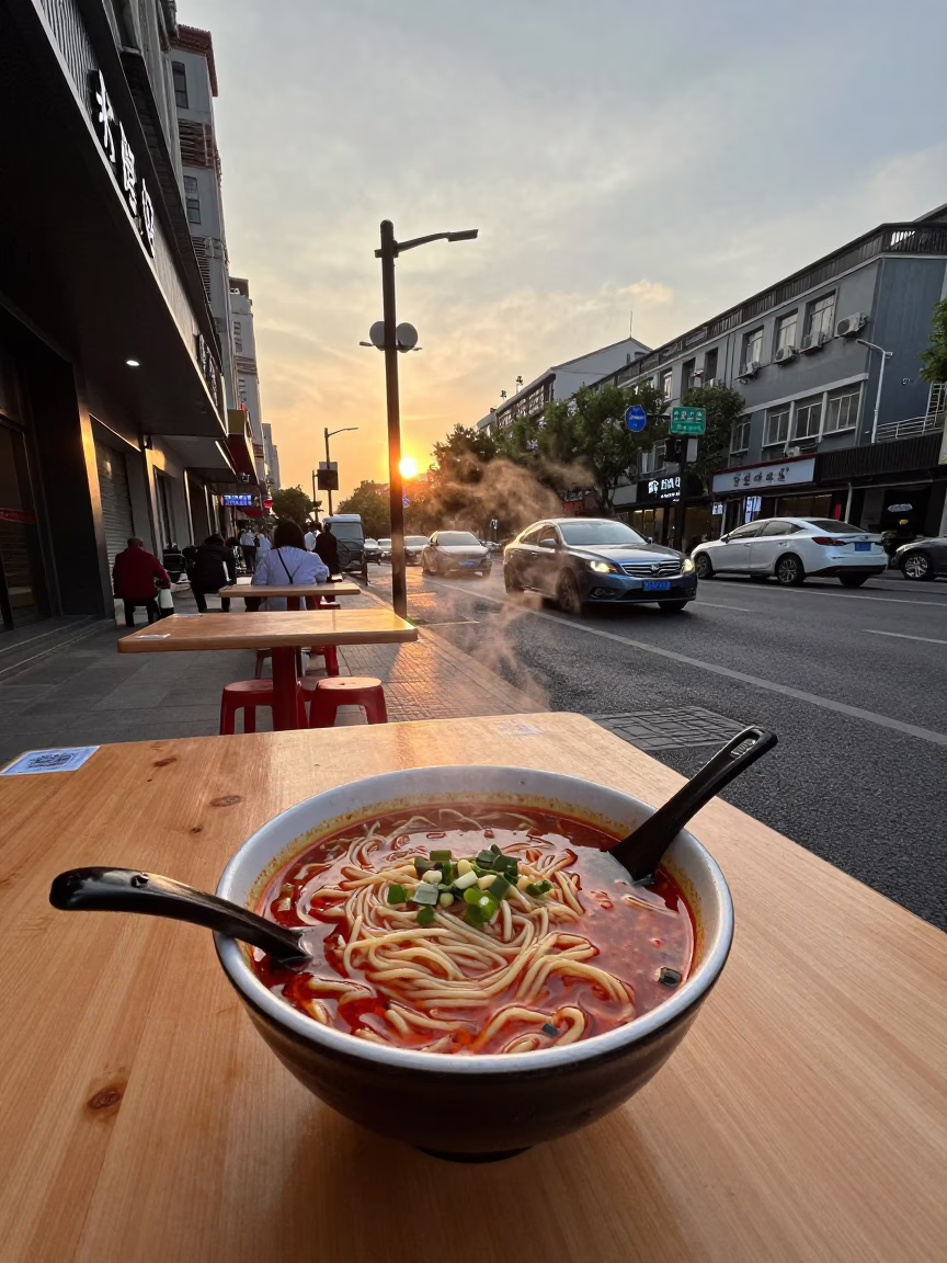 Tantanmen Ramen in Shanghai at As The Sun Drops Toward The Horizon in in Shanghai, China