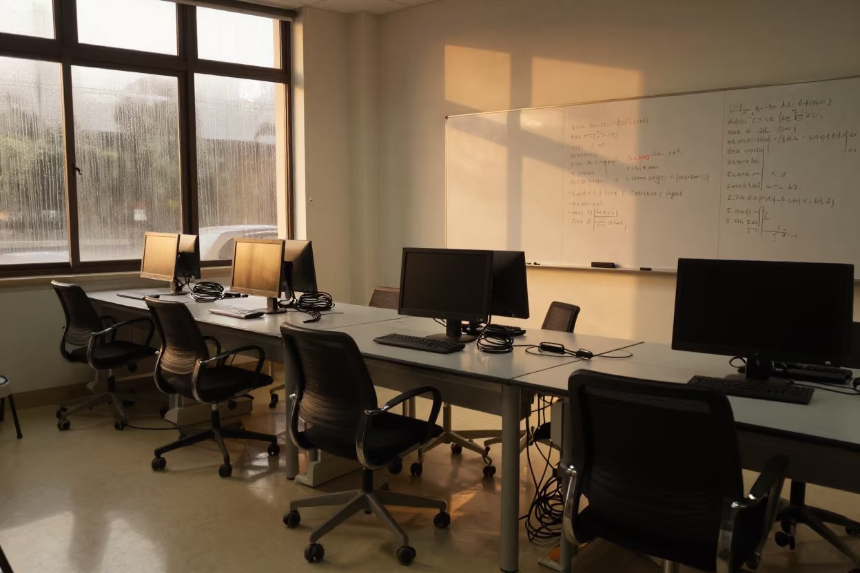 Taourirt Library Lab Evening Code Diagrams in inside a campus library reading room in Taourirt