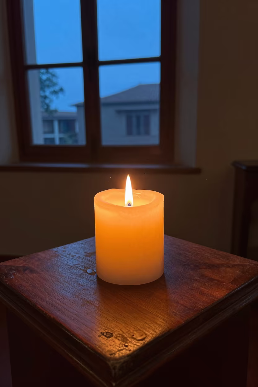 Taper Candle Glow on Museum Plinth Ikeja in on a museum plinth near Ikeja