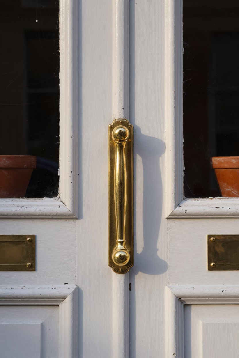 Tarnished Brass Door Handle in London in in London, United Kingdom