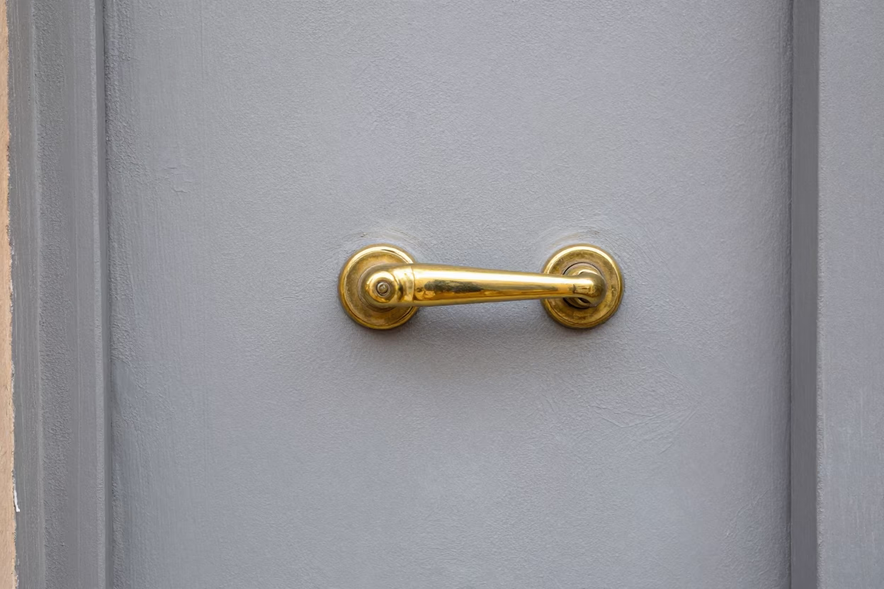 Tarnished Brass Gate Handle in Casablanca in in Casablanca, Morocco