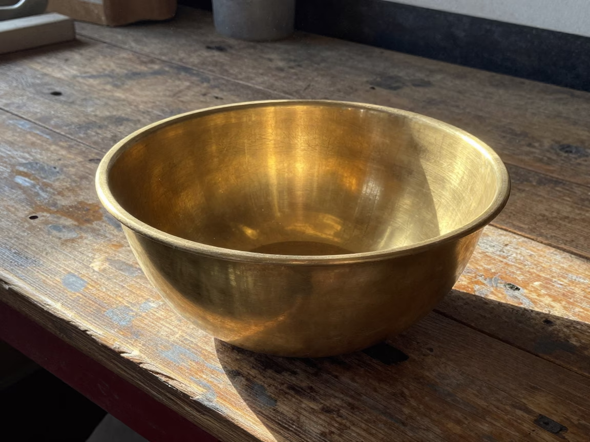 Tarnished Brass Mixing Bowl in New Orleans in in New Orleans, United States