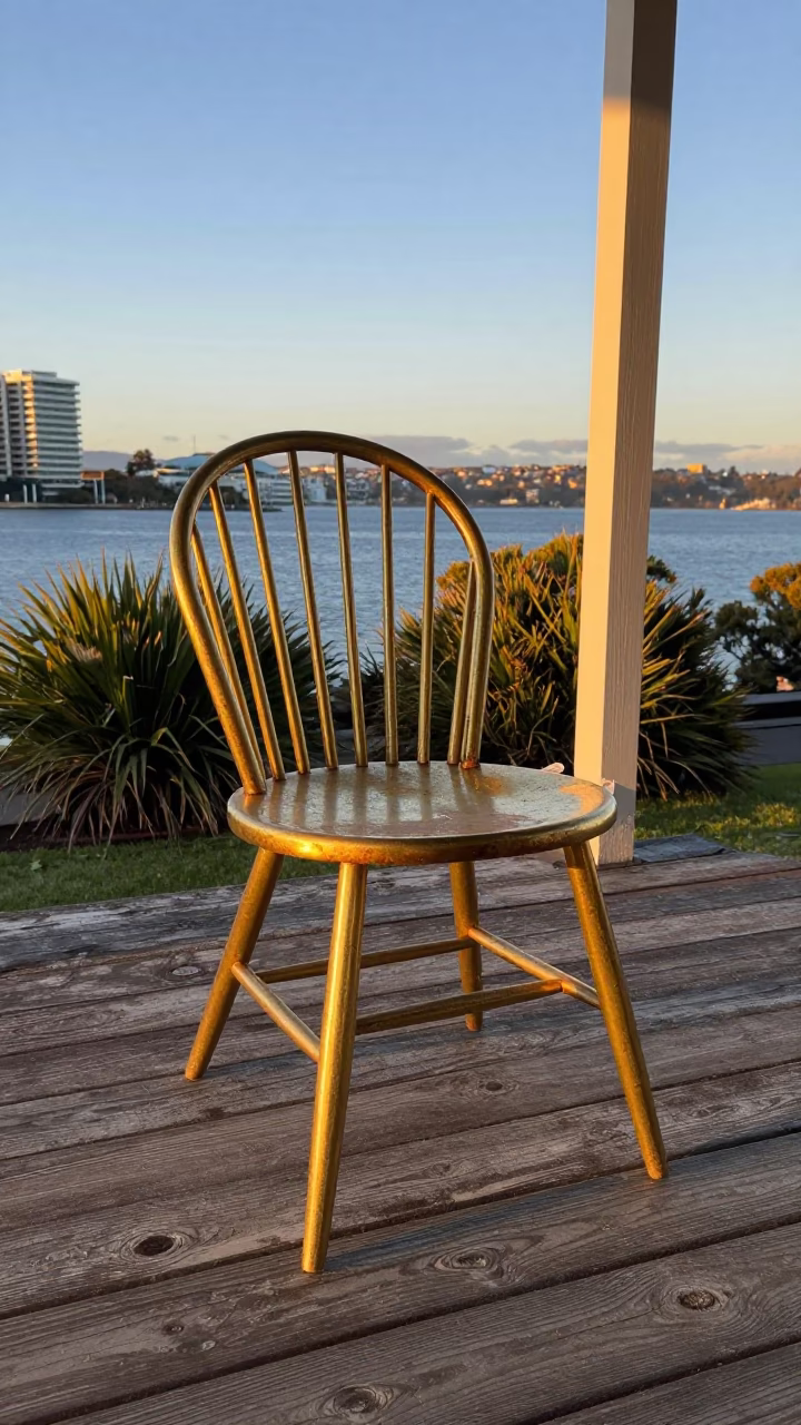 Tarnished Brass Spindle Chair in Hobart in in Hobart, Australia