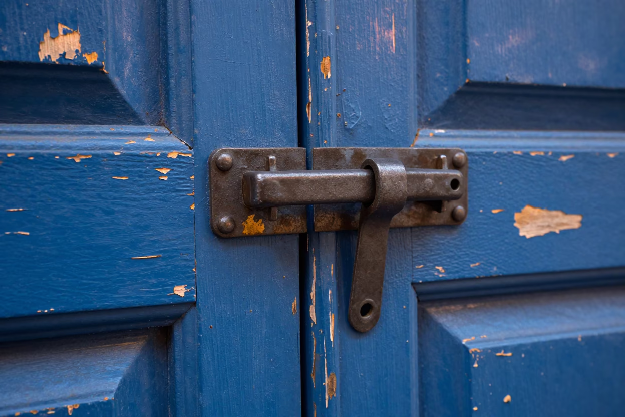 Tarnished Metal Latch in Palermo in in Palermo, Italy