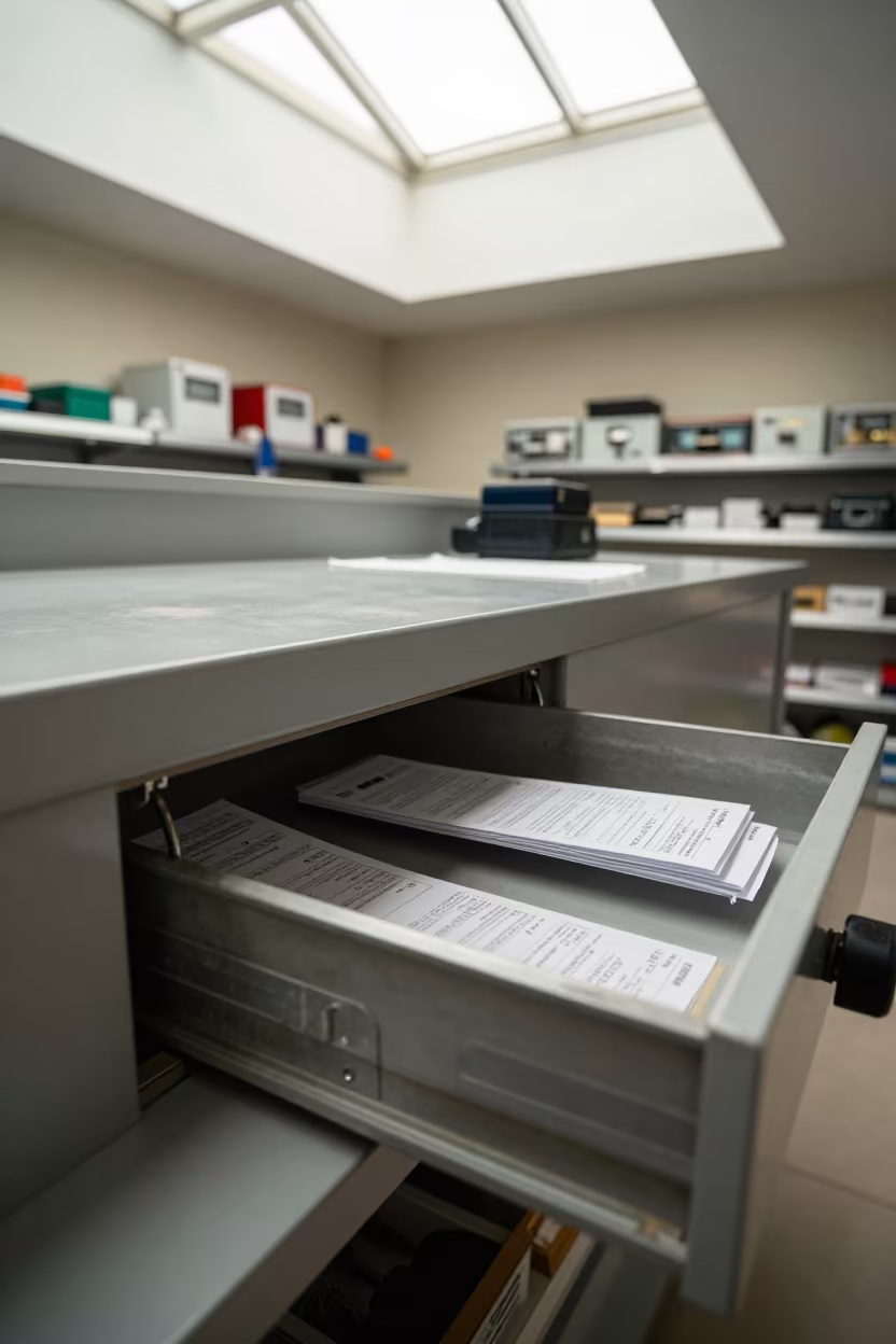 Tax Form Drawer Contents Caracas Store in inside a storefront prepared for opening in Caracas