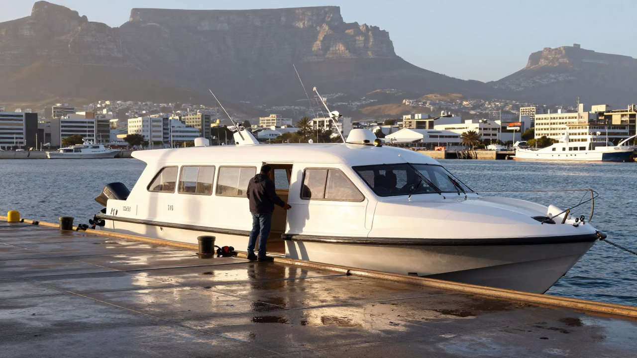 Taxi Dock in Cape Town at As First Light Reaches The Scene in in Cape Town, South Africa