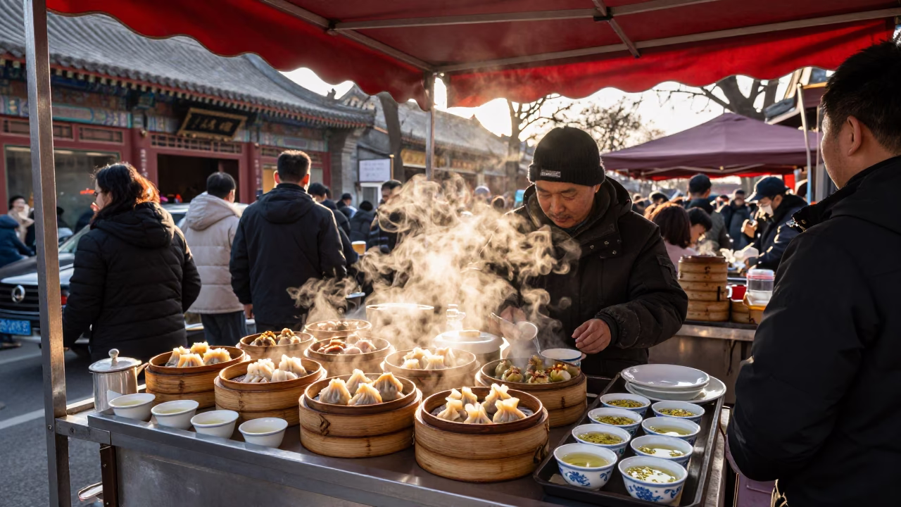 Tea at Clear Late-afternoon Light in Beijing in in Beijing, China