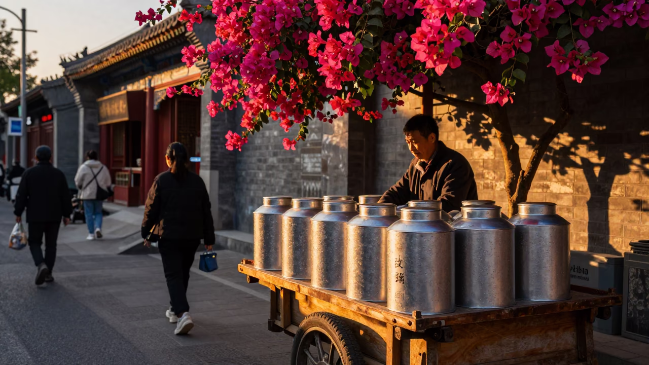 Tea Canisters in Beijing at Golden Hour in in Beijing, China