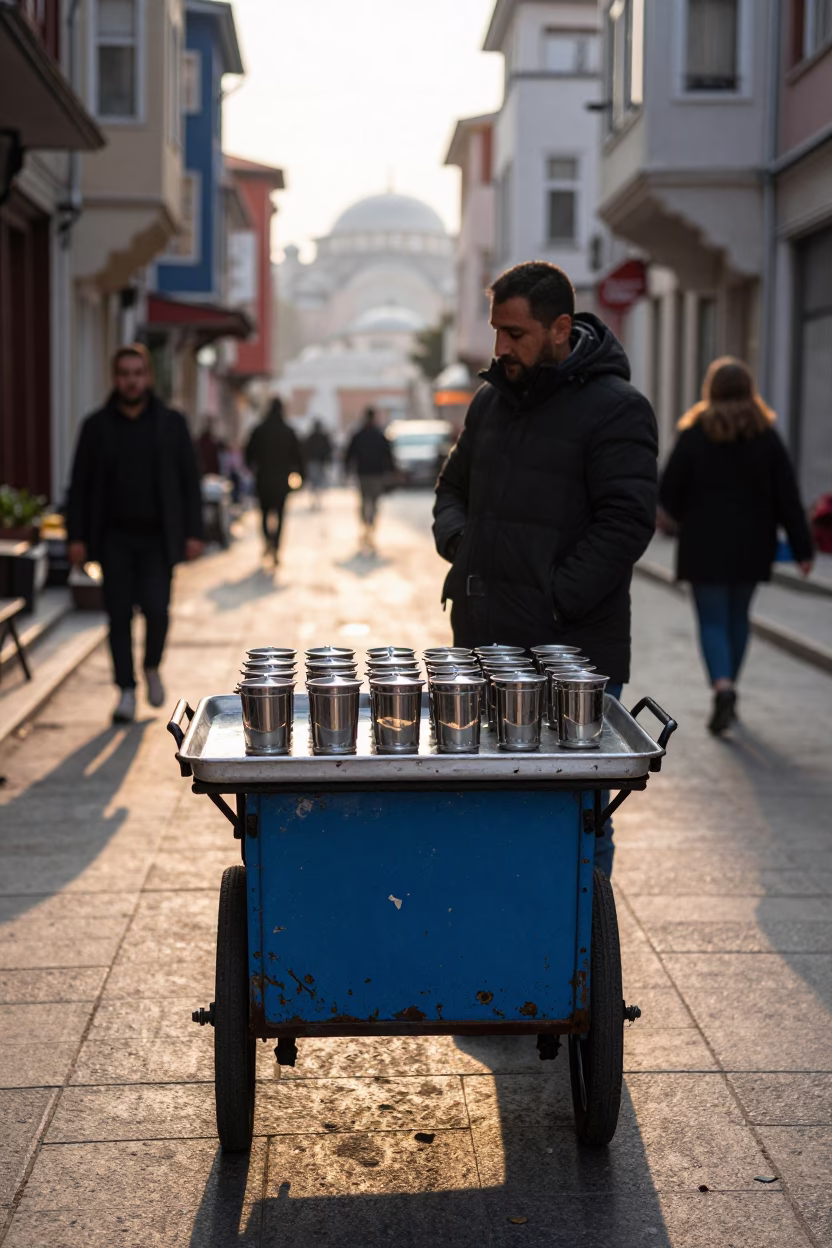 Tea Cart in Istanbul in in Istanbul, Turkey