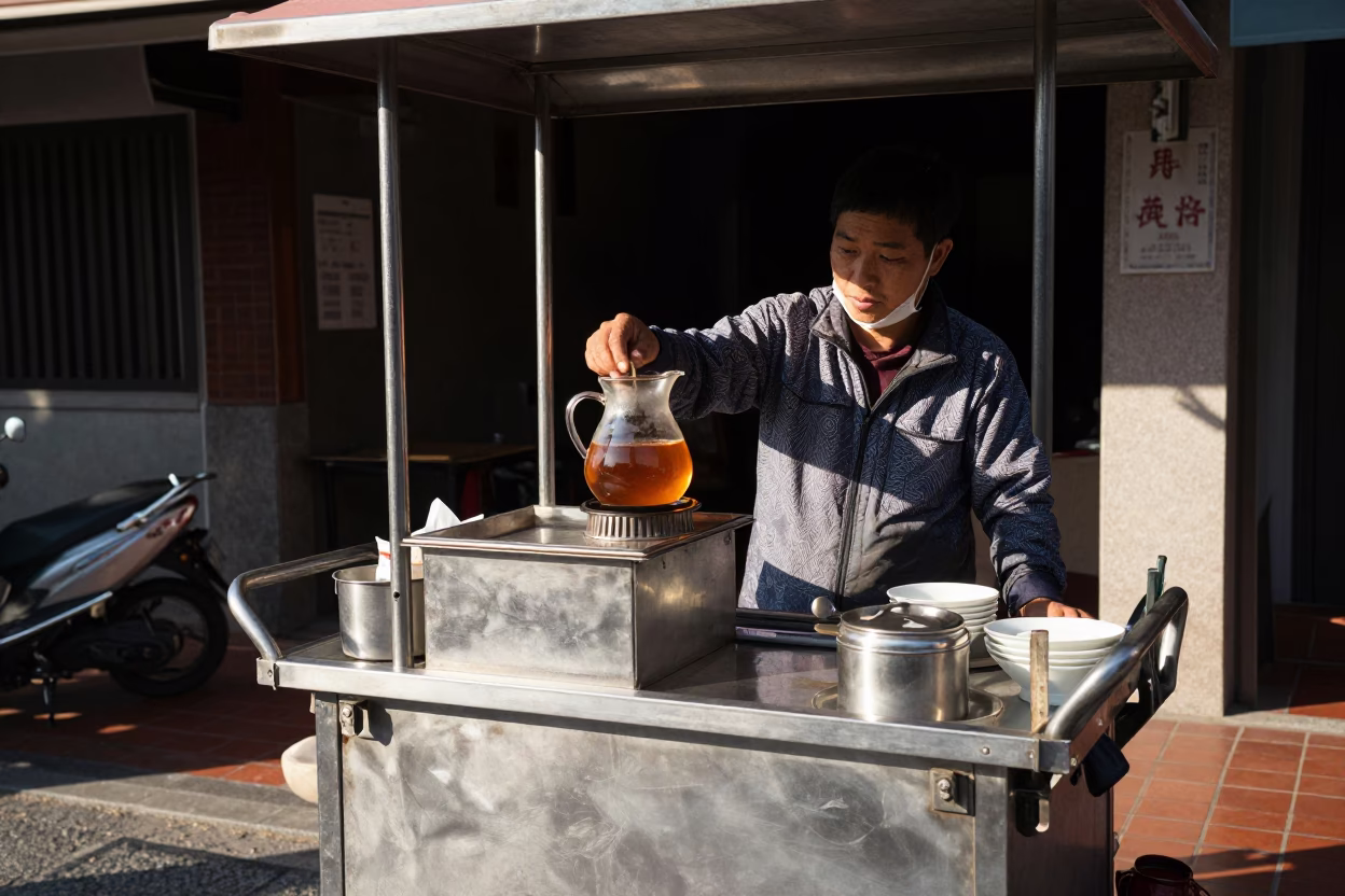 Tea Cart in Tainan in in Tainan, Taiwan