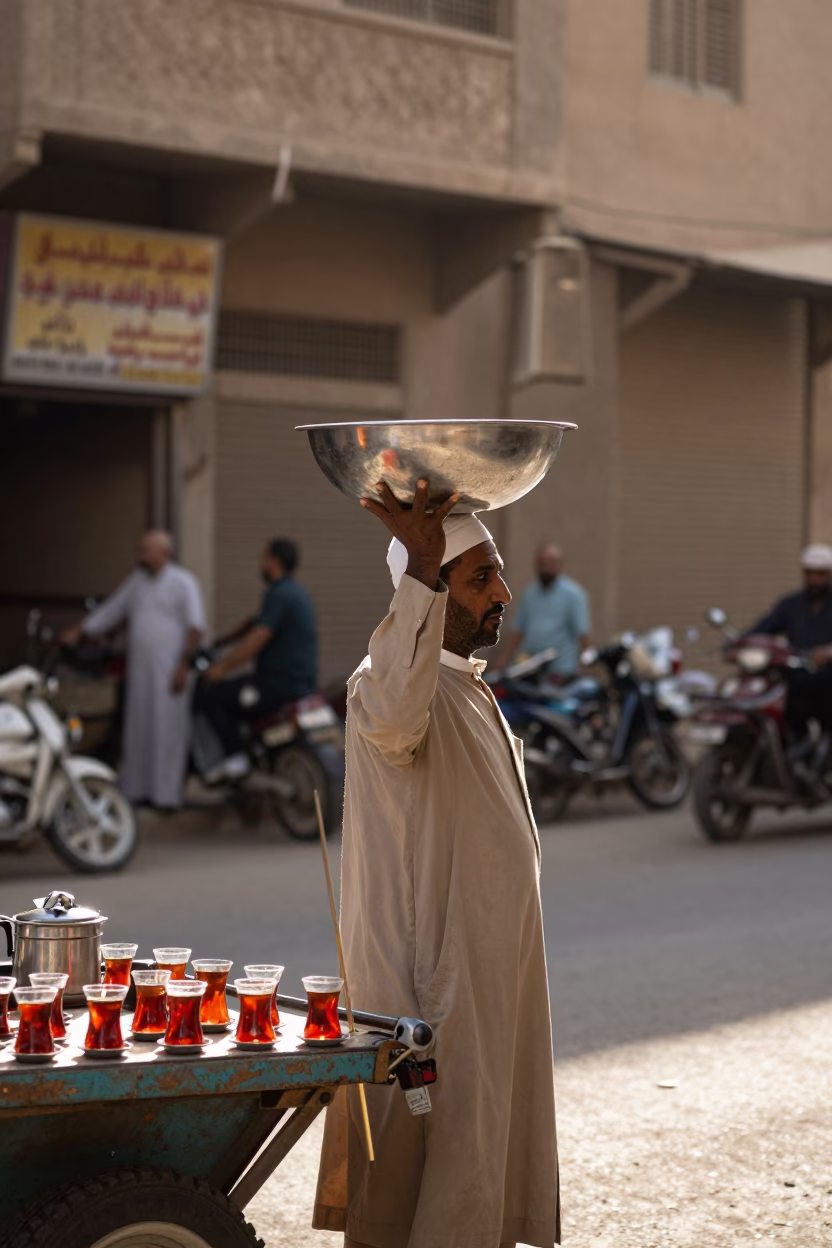 Tea in Cairo at The Early Afternoon Light in in Cairo, Egypt